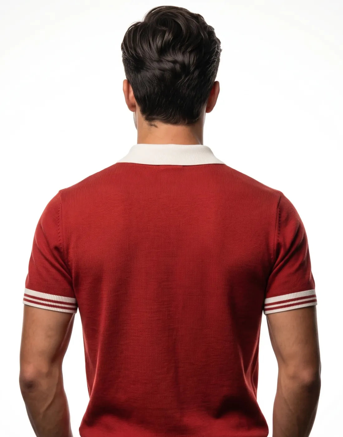 Red Knitted Urban Polo T-shirt